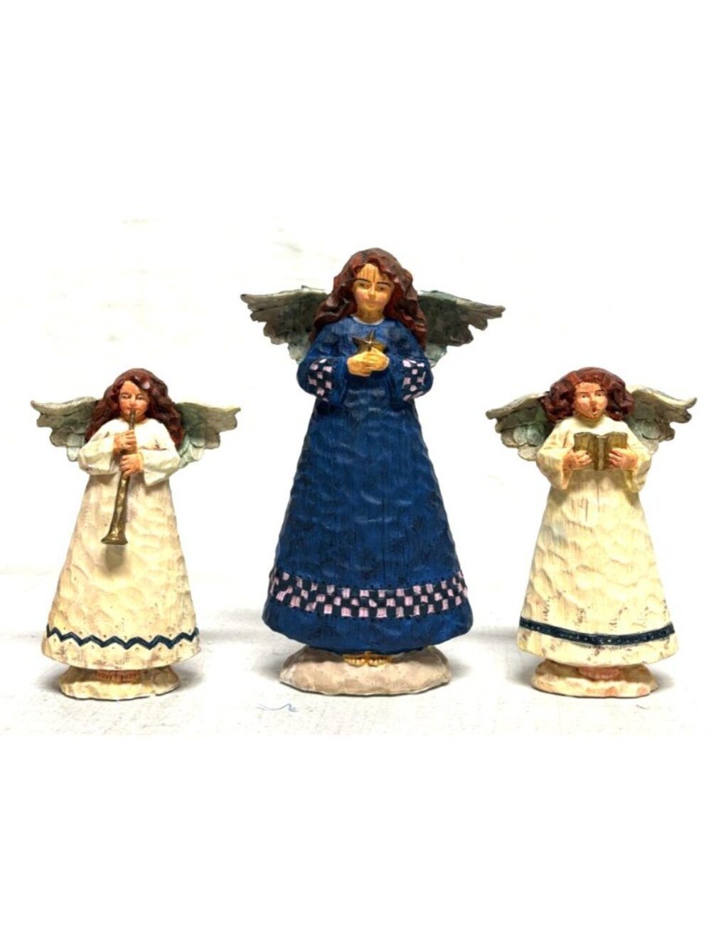 Russ Berrie Gifts From Heaven 3 Angels Resin Figurines Vintage